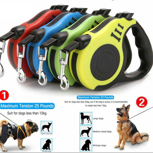 Automatic Retractable Dog Leash - Dual Size Options with Brake & Lock Safety System